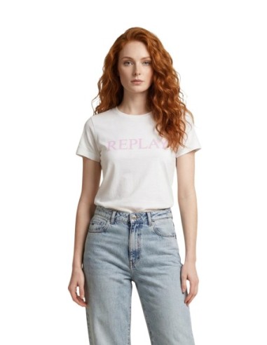 Replay T-shirt femme blanc imprimé