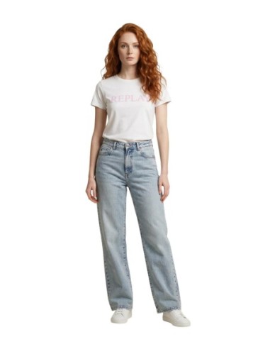 Replay T-shirt femme blanc imprimé