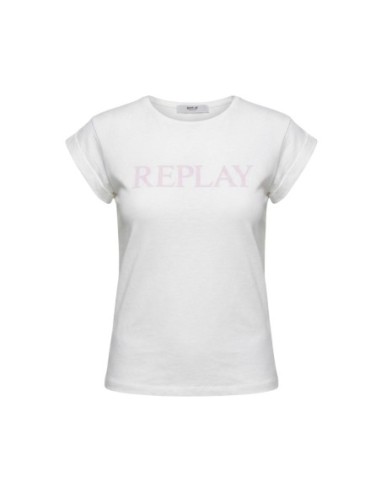 Replay T-shirt femme blanc imprimé