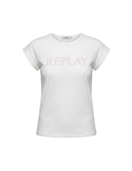 Replay T-shirt femme blanc imprimé