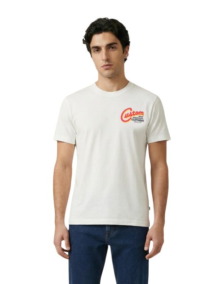 Replay T-shirt homme blanc imprimé