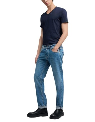 Replay Jean homme bleu azur coton