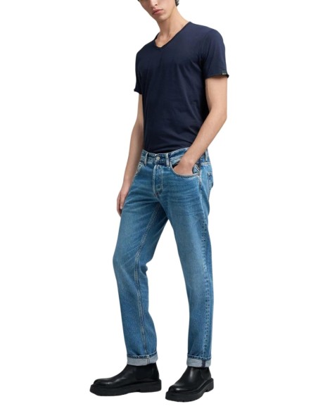 Replay Jean homme bleu azur coton