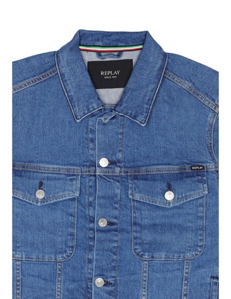 Replay Veste homme bleue boutons