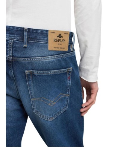 Replay Jean homme bleu coton