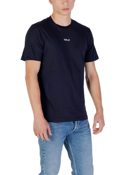 Replay T-shirt homme bleu imprimé