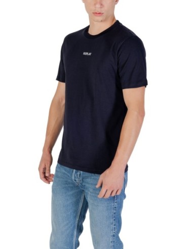 Replay T-shirt homme bleu imprimé