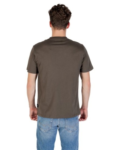 Replay T-shirt homme vert imprimé