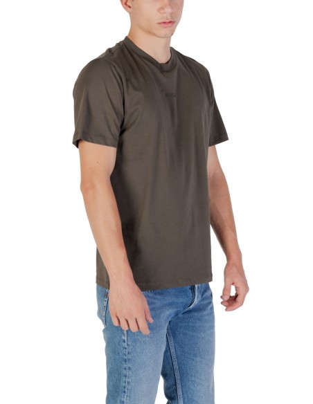 Replay T-shirt homme vert imprimé