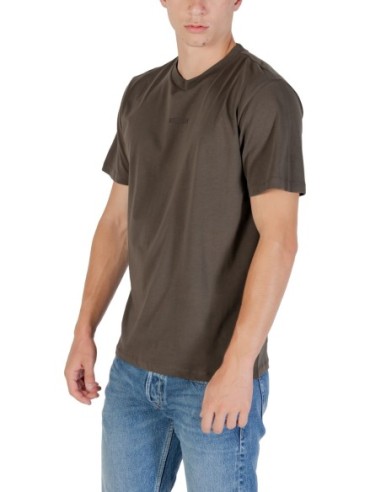 Replay T-shirt homme vert imprimé