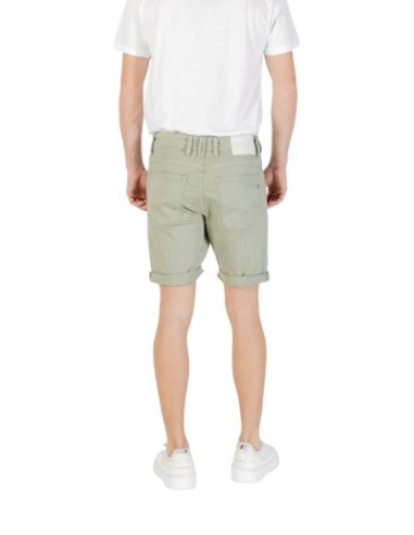 Replay Bermuda homme vert zippé