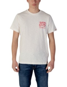 Replay T-shirt homme beige imprimé