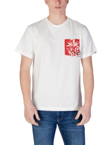 Replay T-shirt homme blanc imprimé