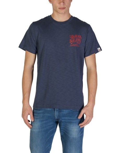 Replay T-shirt homme bleu coton