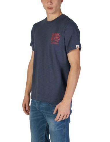 Replay T-shirt homme bleu coton