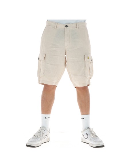 Lyle & Scott Bermuda homme lin beige