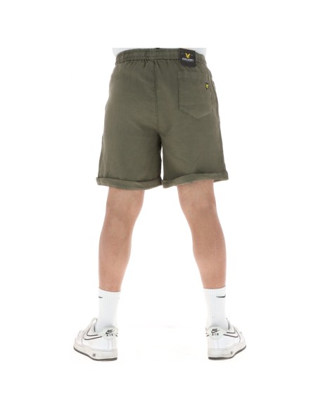 Lyle & Scott Bermuda homme lin lacets vert