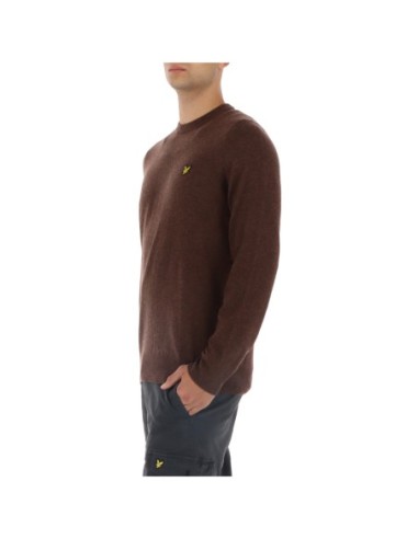 Lyle & Scott Pull homme marron laine