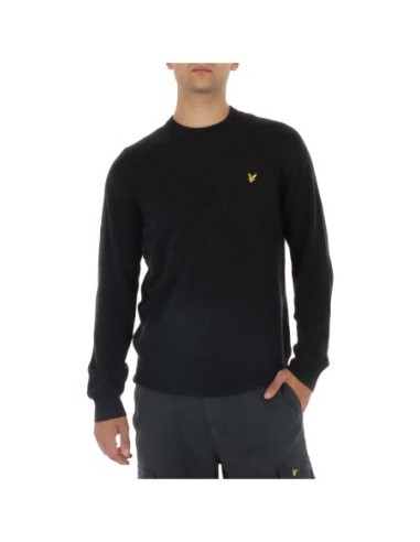 Lyle & Scott Pull homme noir laine