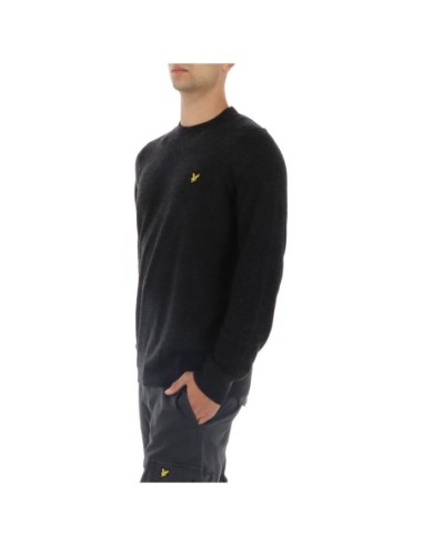 Lyle & Scott Pull homme noir laine