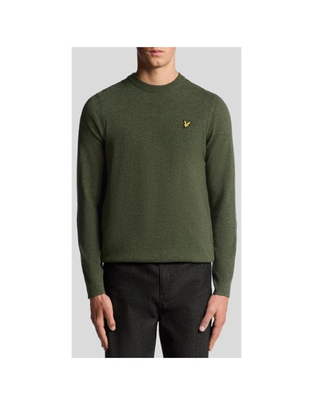 Lyle & Scott Pull homme vert laine