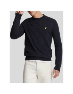 Lyle & Scott Pull homme bleu laine