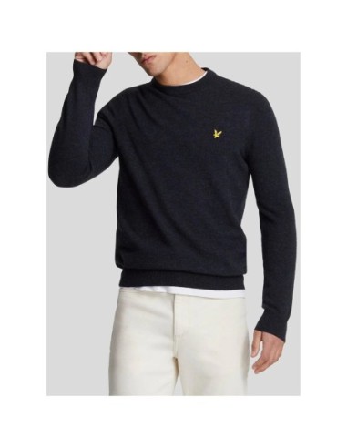 Lyle & Scott Pull homme bleu laine
