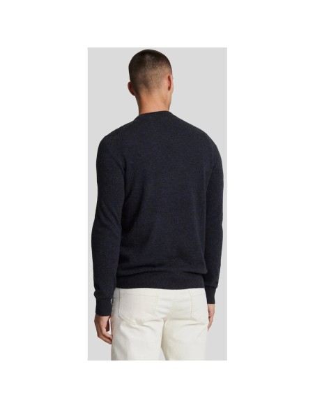 Lyle & Scott Pull homme bleu laine