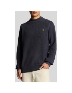Lyle & Scott Pull homme bleu coton
