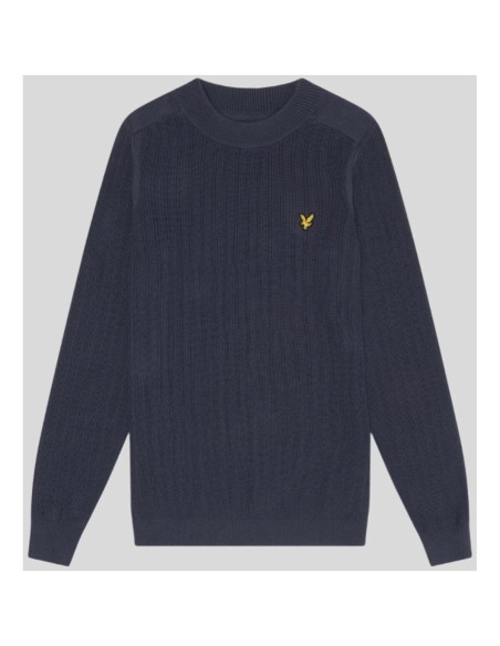 Lyle & Scott Pull homme bleu coton