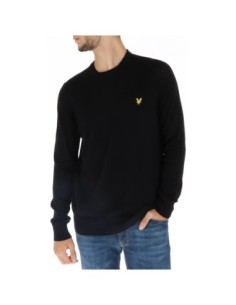 Lyle & Scott Pull homme noir laine