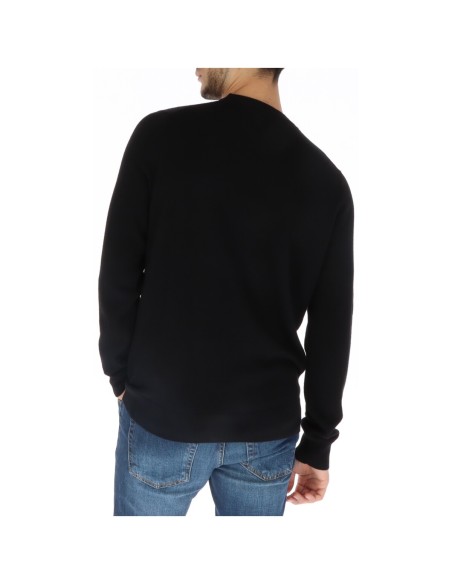 Lyle & Scott Pull homme noir laine