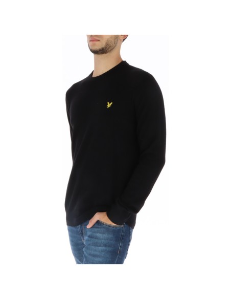 Lyle & Scott Pull homme noir laine
