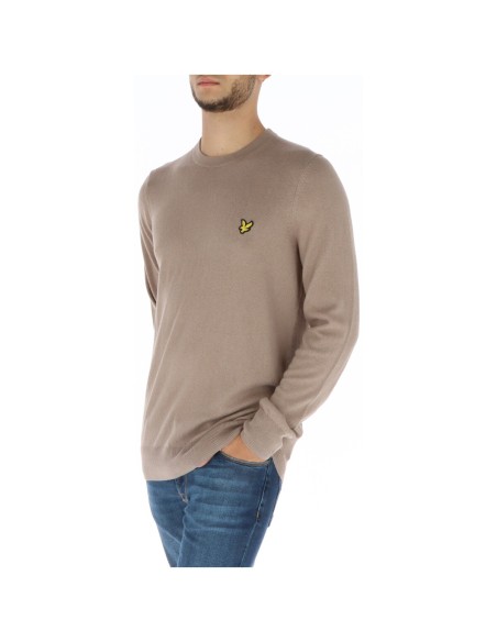 Lyle & Scott Pull homme beige laine