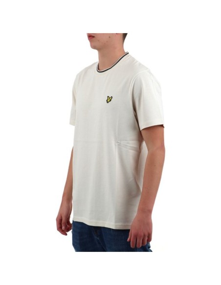 Lyle & Scott T-shirt homme beige imprimé