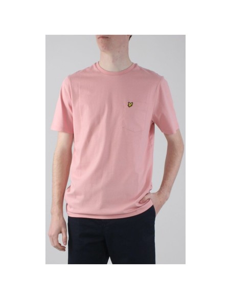 Lyle & Scott T-shirt homme rose poche