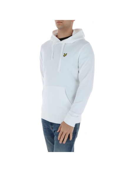 Lyle & Scott Sweat homme blanc capuche