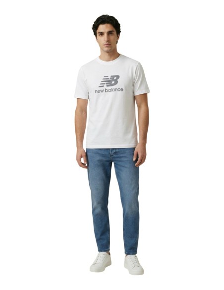New Balance T-shirt homme blanc imprimé