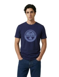 Napapijri T-shirt homme bleu imprimé