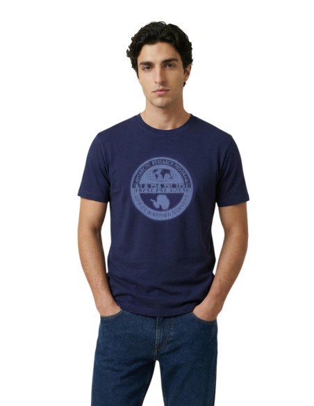 Napapijri T-shirt homme bleu imprimé