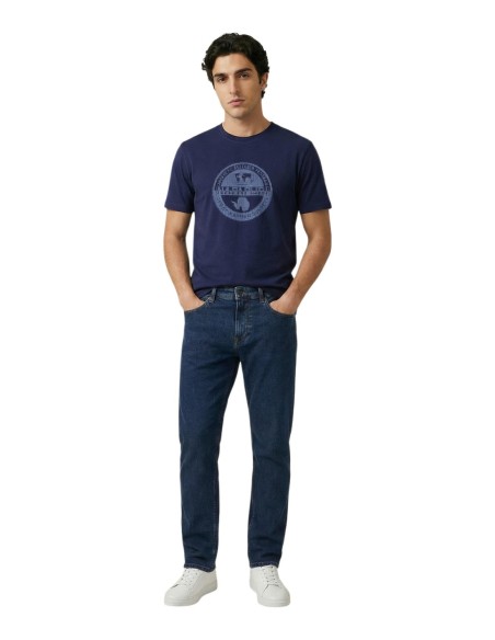 Napapijri T-shirt homme bleu imprimé