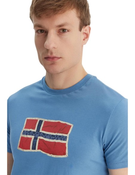 Napapijri T-shirt homme bleu azur