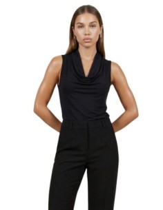 Only Top femme noir drapé