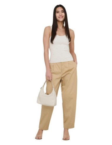 Only Pantalon femme beige chino