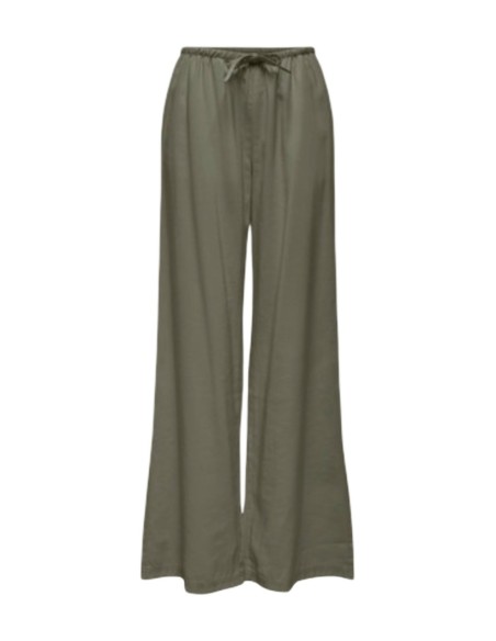 Only Pantalon femme vert fluide