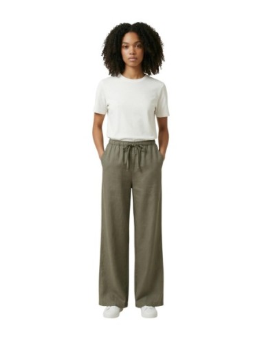 Only Pantalon femme vert fluide