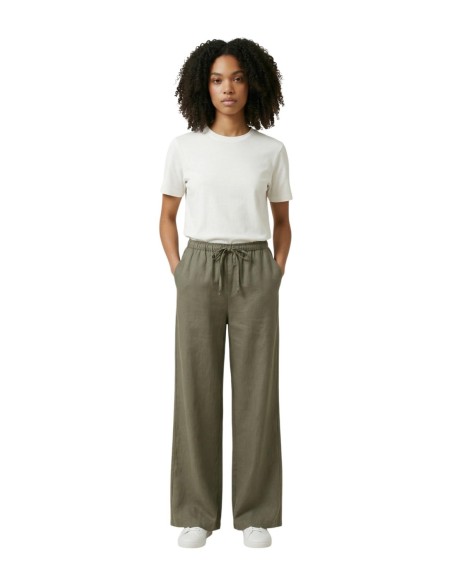 Only Pantalon femme vert fluide