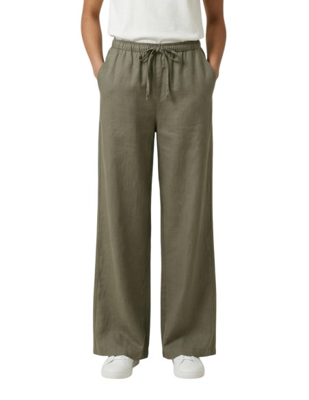 Only Pantalon femme vert fluide