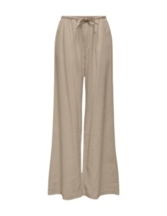 Only Pantalon femme beige lacets