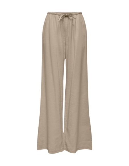 Only Pantalon femme beige lacets
